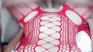 Hottie inside fishnets takes my hard cock