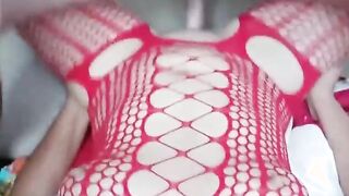 Hottie inside fishnets takes my hard cock