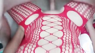 Hottie inside fishnets takes my hard cock