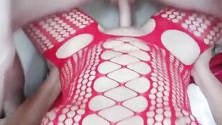 Hottie inside fishnets takes my hard cock