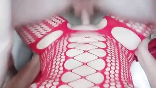 Hottie inside fishnets takes my hard cock