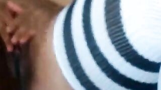 Busty Babe fucks her pussy with a dildo