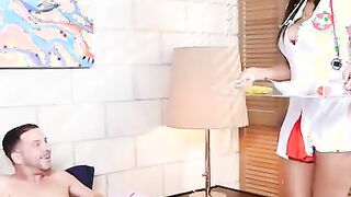 Nurse Cassidy Banks fucking into the bed with her brown eyes