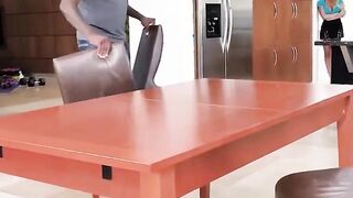 Gigantic Boobies MILF doesn't have enough Money so she Getting all of her Holes Filled by two Sweaty Workers