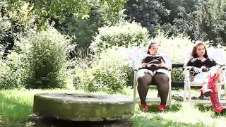 Fatties take care of submissive gardner