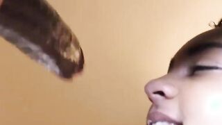 19 yo newbie Mila Mclaren fucks huge african penis stretch