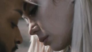 Busty blonde transsexual interracial sex