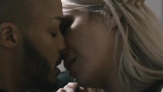 Busty blonde transsexual interracial sex