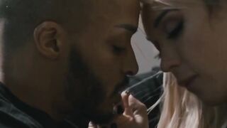 Busty blonde transsexual interracial sex