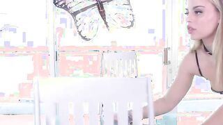 Trans beauty toys and fucks busty pussy