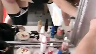 Muscle Cock with tik tok chick
