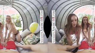 Sexual America - Co-ed babes April Snow, Lilly Bell, and Skylar Snow,