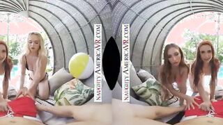 Sexual America - Co-ed babes April Snow, Lilly Bell, and Skylar Snow,