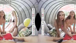 Sexual America - Co-ed babes April Snow, Lilly Bell, and Skylar Snow,