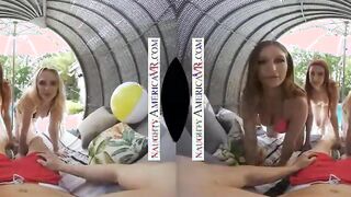 Sexual America - Co-ed babes April Snow, Lilly Bell, and Skylar Snow,