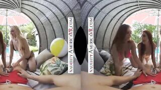 Sexual America - Co-ed babes April Snow, Lilly Bell, and Skylar Snow,