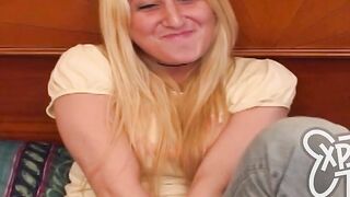 She is crazy sexy tall with blonde har and long D-cup melons