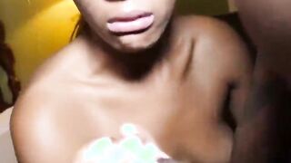 Hottie golden honey swallows huge african penis first time