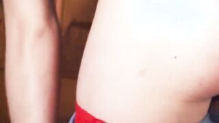Cute 19 yo fucks her bushy snatch and tight asshole with gigantic sex dildos