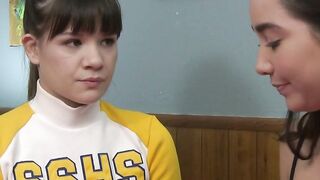 Busty lesbian rimming teen cheerleader