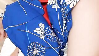 Momoko Azuma returns to our studios and wears a yakata to masturbate 2