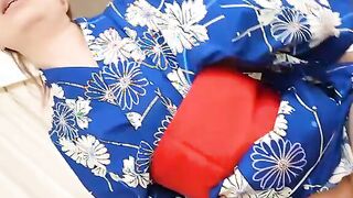 Momoko Azuma returns to our studios and wears a yakata to masturbate 2