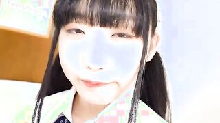 Rin Nanba comes back inside a cute uniform to show off her sweet bushy pussy
