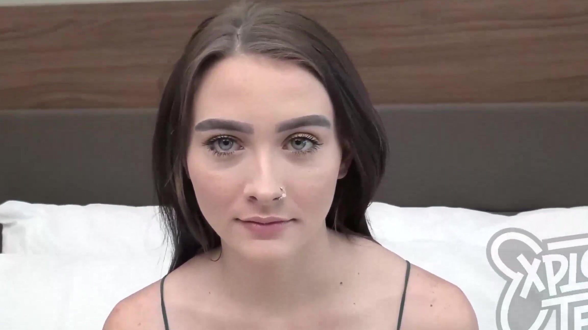 Crazy Hot 19 yr mature with green eyes makes her porn debut image