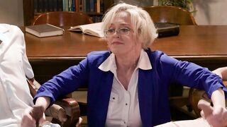A busty MILF librarian had a full hands