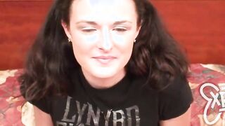 Pigtailed barely legal sucks cock for the first time