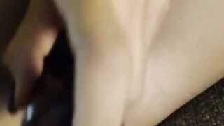 Busty Chick fucks her pussy with a dildo