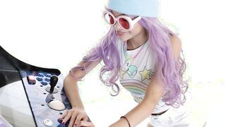 Petite Asian teen arcade pussy fucking