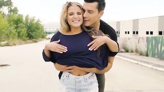 CHICASLOCA - SOFI GOLDFINGER THIN RUSSIAN BLONDE TAKES BIG COCK OUTDOORS
