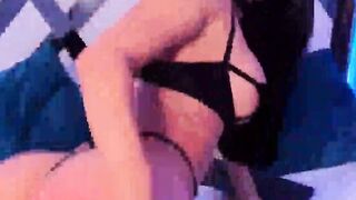 Beauty Dark Haired Fucks her Tight Pussy