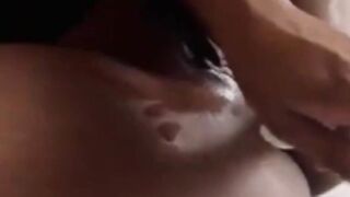 pounding dildo in African butthole
