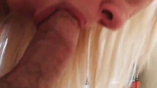 Smoking stepmoms friend treats my gigantic cock
