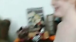 Hot Redhead gets fucked by her dildo machine
