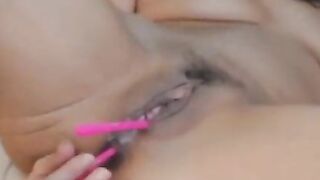 Hot Asian having fun with Lush Vibrators