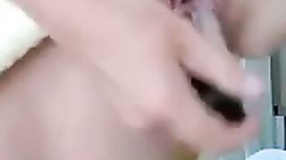 Horny Teen masturbating with her favorite dildo