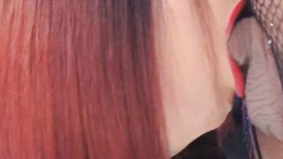 Redhead Tranny Sucking Thick Cock