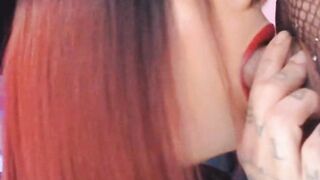 Redhead Tranny Sucking Thick Cock