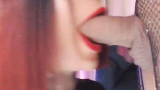 Redhead Tranny Sucking Thick Cock