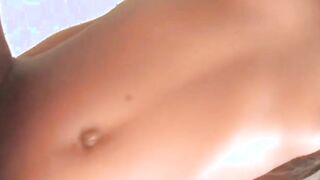 Petite ebony amateur rides POV dick