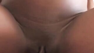 Petite ebony amateur rides POV dick