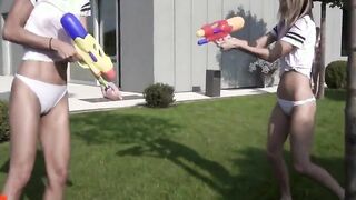 21Sextury Blonde Lesbo 3-Way Getting Wet and Wild during Toy Anal Sesh inside the Backyard
