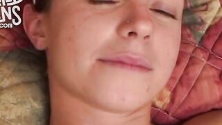 View this teenie with a unshaved twat and dreadlocks suck dick