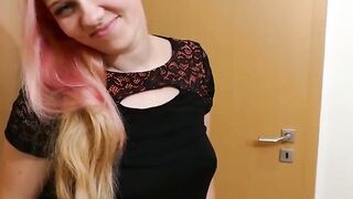 Turned On step-daughter pleasures herself after coming home