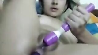 Busty Chick masturbating with her toys 2