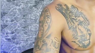 Beautiful Latin tattoo jerk off Part 2 doing a Cam Show
