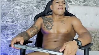 Beautiful Latin tattoo jerk off Part 2 doing a Cam Show